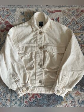 Zara Oversized Cropped Denim Jacket